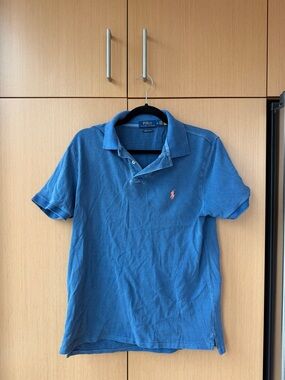 Polo by Ralph Lauren Blue Polo with Pink Pony - Men